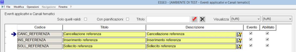 Configurazione Comunicazioni Tre diverse comunicazioni, attivabili e configurabili in modo autonomo. Tutte le comunicazioni sono inviate alle referenze.