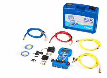 64 FOX-300-EVO Gruppo manometrico digitale in valigetta con 2 sonde di temperatura TK109, 1 tubo flessibile WSA/4-4/60, 2 tubi flessibili WSA/4-4/56V4, 1 tubo flessibile