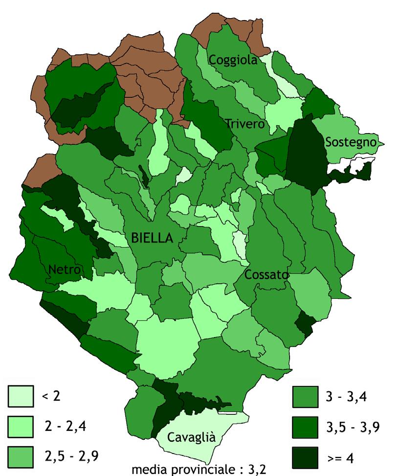 Totale 4722 618 399 100 5839 La distribuzione sul territorio delle persone invalide civili che risultano titolari di pensione INPS, può essere rappresentata mediante la seguente cartina, che