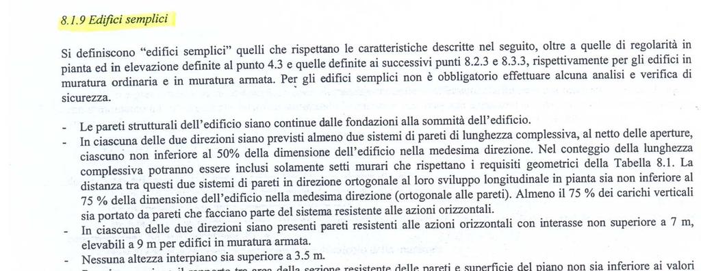 L edificio semplice previsto dall Ordinanza 3274 e succ. modif.