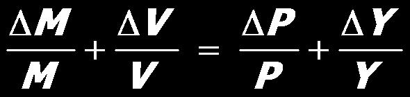 Moneta e inflazione L equazione quantitativa: M x V = P x Y può essere riscritta