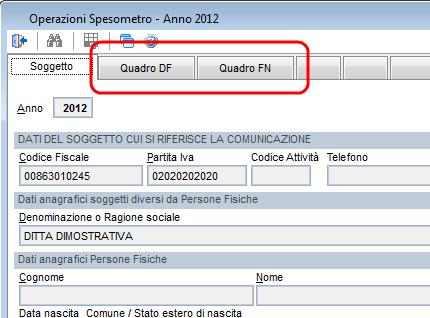 Come si può vedere in figura, saranno abilitati solo i due quadri in cui possono essere inserite le operazioni: l utente dovrà compilare gli importi delle singole vendite nel quadro opportuno, in