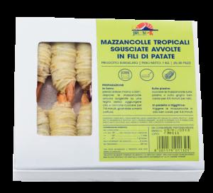 MAZZANCOLLE AVVOLTE IN FILI PATATE 4 x 1 Kg Mazzancolle tropicali (Penaeus Vannamei) Mazzancolle tropicali (Penaeus