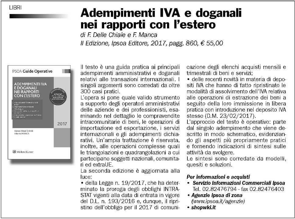 A Anteprima - Copyright Wolters Kluwer Italia s.r.l. ANNOTAZIONI: pagamento con bonifico bancario TOT. IMPONIBILE 10.400,00 IVA 22% IVA a vs carico art.