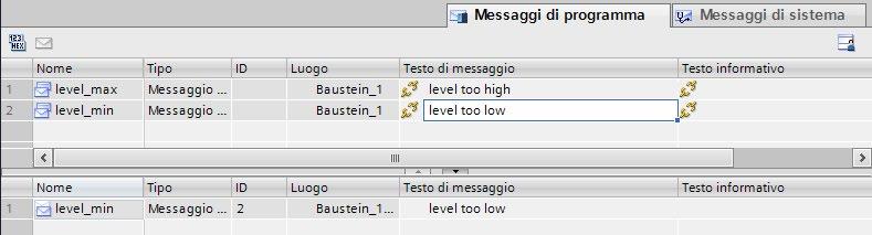 Messaggi 6.5 Programma di esempio per i messaggi di programma Elaborazione del testo di un messaggio Per modificare il testo di un messaggio procedere nel seguente modo: 1.