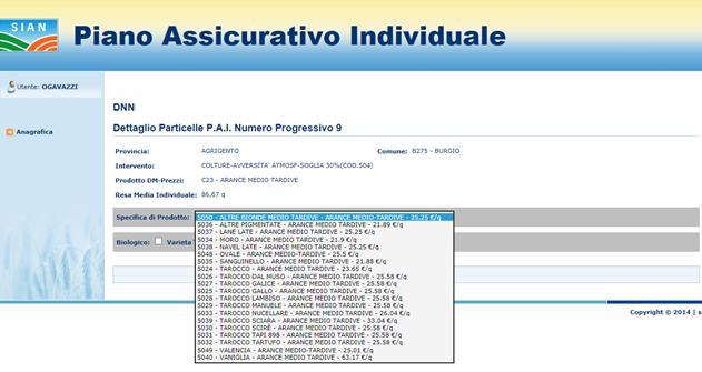 20-33 Figura 20 La compilazione è guidata dai menu a tendina presenti su tale pagina; in particolare sono mostrati: Specifica di prodotto, così come previsto dal DM prezzi per il prodotto scelto in