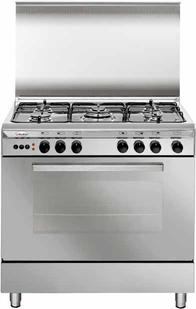 Unica 80x50 U85GIF2 Inox Forno multifunzione gas ventilato U85GIF2 5 fuochi gas (1 bruciatore tripla corona centrale) CARATTERISTICHE GENERALI: