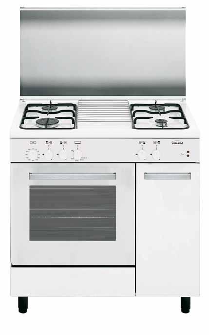 Alpha 80x50 Stipetto as85axf2 Bianco Forno a gas Accensione elettronica a pulsante AS85AXF2 4 fuochi gas CARATTERISTICHE GENERALI: Griglie