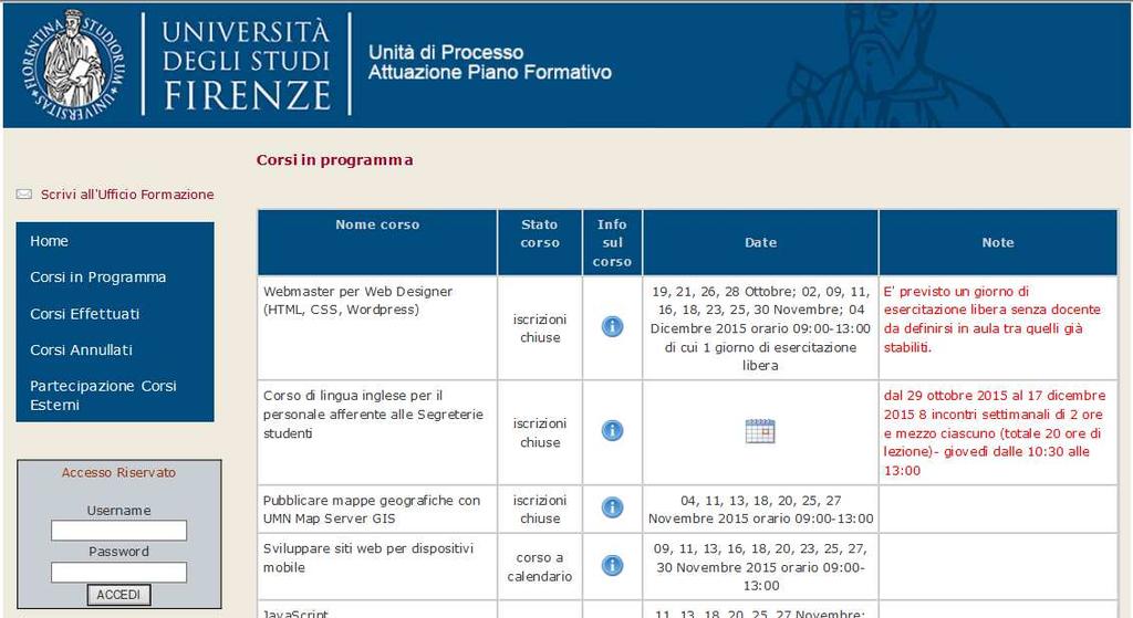 COMMISSIONE FORMAZIONE 9 UNIVERSITÀ DEGLI STUDI DI FIRENZE http://formazionepersonale.unifi.it/corsi_programma.