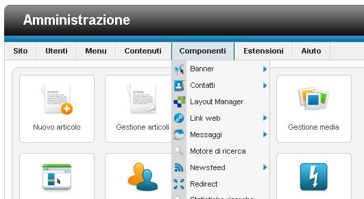 Il pannello di controllo mostra gli addons disponibili e quelli installati.