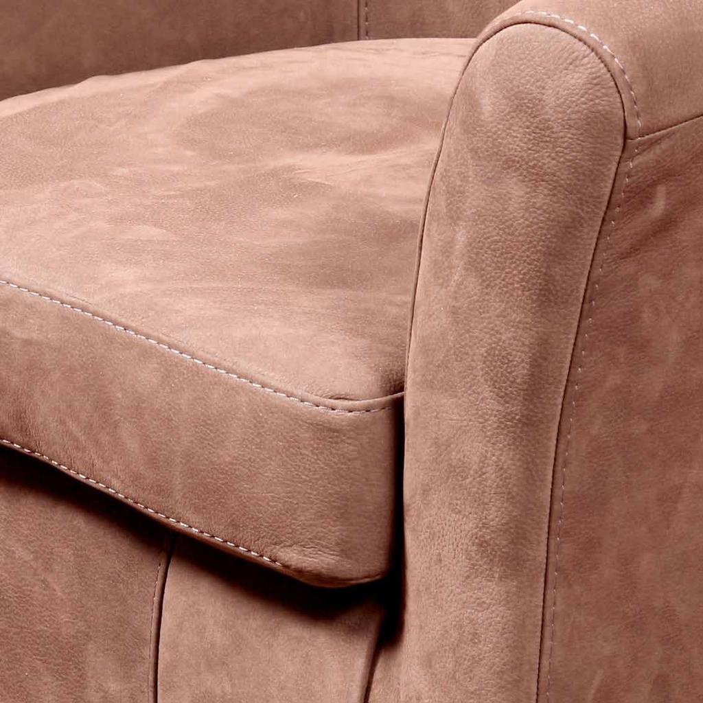 Wood and agglomerate wood fibers structure; first quality leather and fabric upholstery; polyurethane foam and