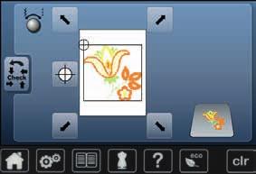 Ricamo Controllo del ricamo Sul display «Edit» si può selezionare facilmente qualsiasi parte del ricamo, utilizzando una penna (con punta arrotondata).
