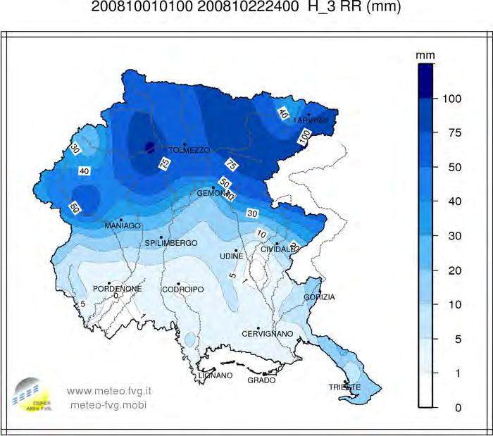 Andamento Meteorologico Lunga 2008 siccità e confronto inizio con autunno il clima pioggia 1-25 ottobre 2008