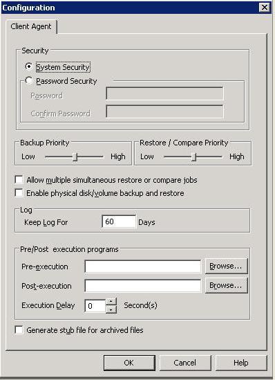 Configurazione dell'agente client per Windows Utilizzo di Amministrazione agente di backup per impostare i parametri Windows Per utilizzare Amministrazione agente di backup per impostare i parametri