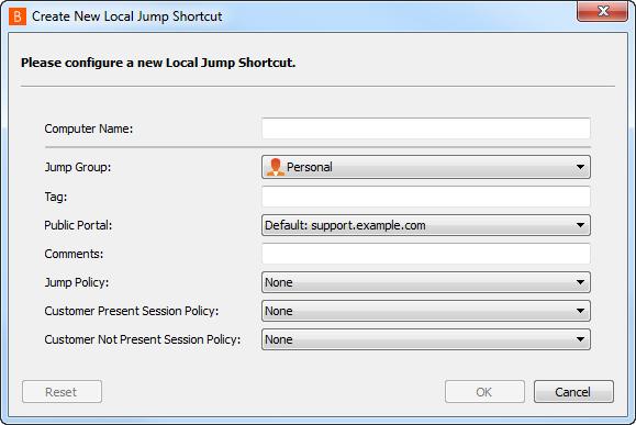 Collegamenti Jump locale Il Jump locale consente a un utente con privilegi di connettersi ai computer remoti non assistiti sulla rete locale.