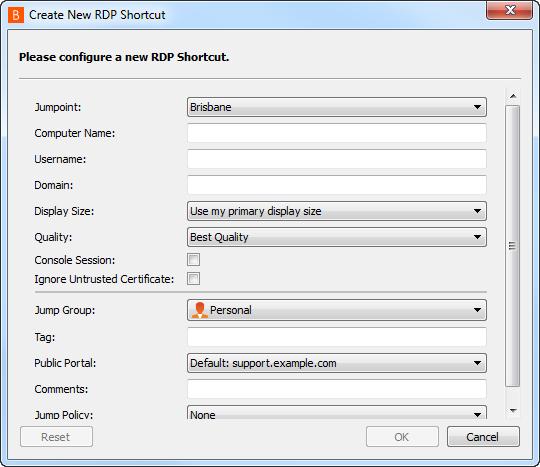 Collegamenti RDP (Remote Desktop Protocol) Utilizzare Bomgar per avviare una sessione con protocollo RDP con un sistema Windows remoto.