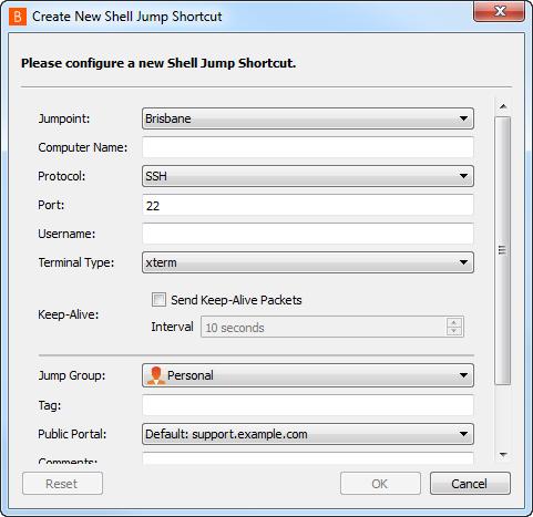 Collegamenti Shell Jump La funzione Shell Jump consente la connessione rapida a un dispositivo di rete con abilitazione SSH o Telnet per l utilizzo della riga di comando sul sistema remoto.