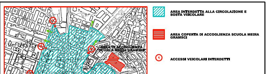 Area interessata da interdizione veicolare in caso di