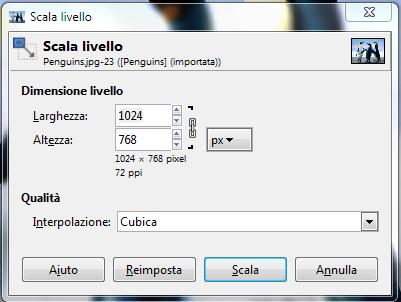 Dimensione livello: possiamo modificare larghezza e altezza e se la carena che appare in fianco ai valori è chiusa il rapporto tra larghezza e altezza viene autaomaticamente mantenuto. 2.