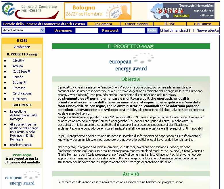 Progetto: Miglioramento dell Efficienza Energetica nei Comuni - Incontri con Province e Comuni dell ER (1 Dicembre 06 e 8 Marzo 07) per presentare il Modello EEA: le Azioni e le opportunità di