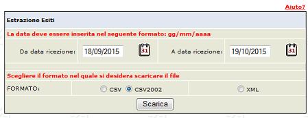 È possibile filtrare i flussi per: Data creazione, Data ricezione, Tipo e cliccare su Visualizza per accedereall elenco dei movimenti da estrarre secondo le scelte operate.