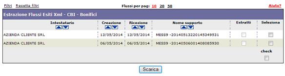 N.B.: Il risultato dell estrazione è rappresentato dal flusso originale inviato dalla banca. 3.7.12.