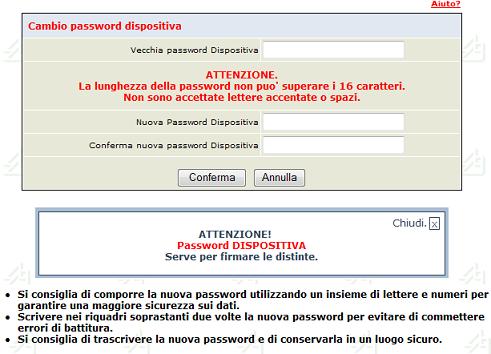 propria password di accesso all applicativo. Cambio password accesso utente. 3.8.