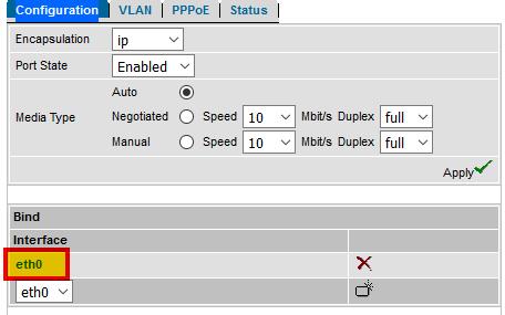 selezionare il menu Ethernet e poi l interfaccia ethernet 0/0.