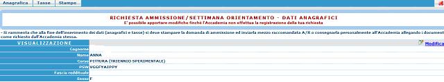 Gestione Tasse Per l'inserimento della tassa di ammissione, cliccare su "Tasse". Cliccare su " Inserisci una nuova tassa".