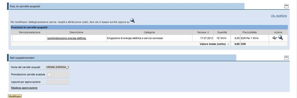 selezionare il carrello cliccando sul nome dello stesso: 1b 1a 3.