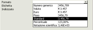 Modificare le proprietà dei campi In Visualizzazione struttura: le proprietà di un campo vengono visualizzate nella metà inferiore della finestra (tramite la linguetta Generale) Sono differenti per