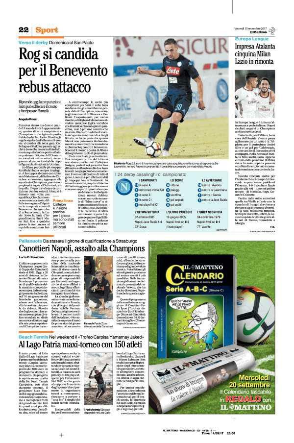 Pagina 22 Il Mattino Pallanuoto Da stasera il girone di qualificazione a Strasburgo Canottieri Napoli, assalto alla Champions L' ultima sua presenza in Champions League (anzi Coppa dei Campioni)