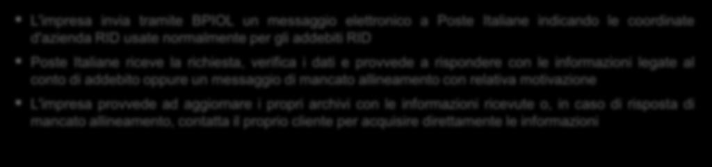 Number) sul quale sono addebitate le disposizioni d'incasso RID (in aggiunta alla facoltà di storno e alla classificazione pagatore consumatore/non consumatore) Come recuperare i dati?