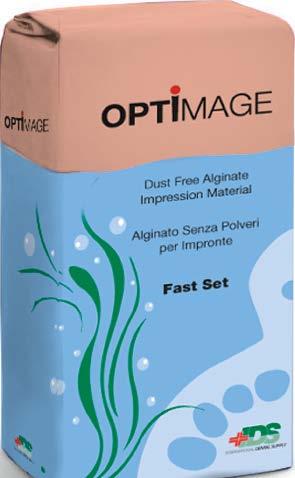 DUST FREE Consistenza perfetta La formulazione di Optimage facilita il processo di miscelazione attraverso il facile assorbimento dell acqua da parte della polvere ed offre