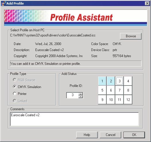 Passo Scaricamento dei profili ICC sulla periferica di archiviazione della stampante È possibile scaricare i profili sulla periferica di archiviazione della stampante utilizzando l'utility Profile