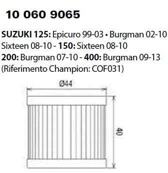 T623000H Filtro olio Suzuky Burgman 650