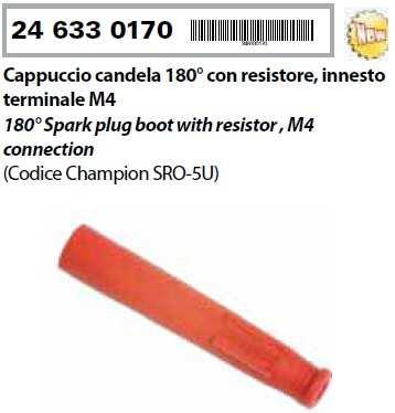 R246330170 Pipetta candela silic 5kohm dritta Cham R246330170 8347940002 PISTONE