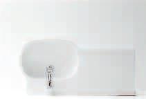 Lavabo asimmetrico destro 90 Disponibile per rubinetteria monoforo.