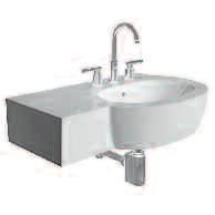 Lavabo asimmetrico destro 80 prestabilita). Fissaggio con bulloni. Peso (Kg ca.