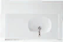 Lavabo rett. asimmetrico sinistro 100 Disponibile per rubinetteria monoforo.