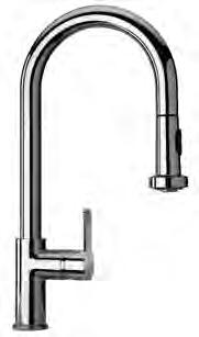 Single-lever kitchen mixer with spring and swivel spout
