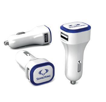 61-POS8712349 CARICATORE USB DOPPIO Caricabatteria da auto con 2 porte USB con LED blu.