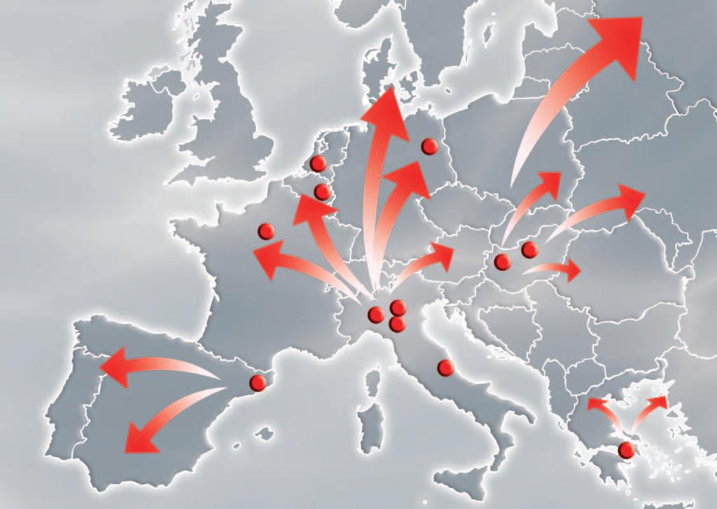 stabilimenti e sedi commerciali in Italia, Spagna, Ungheria, Grecia e Polonia.