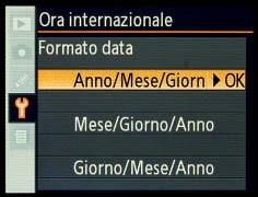 anno, mese e giorno, nonché all ora corrente. Menu PLAY completo.