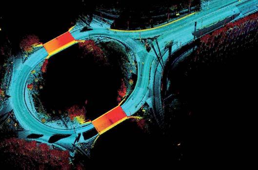 (IRI) e trasversali (ormaie), gli ammaloramenti superficiali e i valori di macrotessitura; Figura 11 - Rilievo di intersezione autostradale Figura 13 - Una rotatoria stradale rilievi di