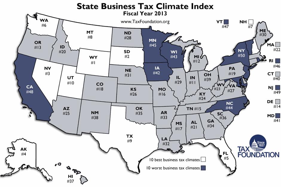 Gli Stati Americani più competitivi a livello di tassazione Questa classifica si basa sulla ponderazione delle seguenti categorie: Tassazione sulle imprese Tassazione sulle persone Tassazione sulla
