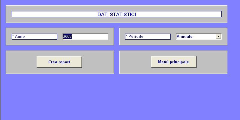 Sezione C: elaborazione dei dati Per le funzioni statistiche occorre tornare alla maschera iniziale (MENU PRINCIPALE) e cliccare Reports e statistiche STP ; compaiono le seguenti opzioni: Dati