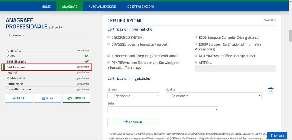 Utilizzando l apposito comando premere il pulsante SALVA per confermare la cancellazione. l utente può cancellare il titolo inserito e, successivamente, 4.