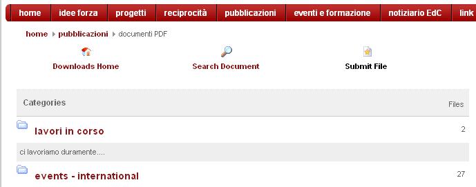 Per caricare un file nuovo clicca sull icona submit file (questa icona è visibile solo agli utenti autorizzati!).