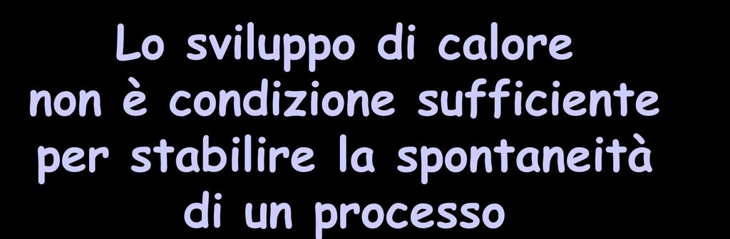 Lo sviluppo di calore non è condizione